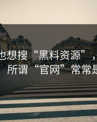 如果你也想搜“黑料资源”，先看完这段：所谓“官网”常常是假冒