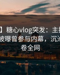 【爆料】糖心vlog突发：主持人在今日凌晨被曝曾参与内幕，沉沦其中席卷全网