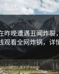 圈内人在昨晚遭遇丑闻炸裂，蘑菇影视在线观看全网炸锅，详情点击