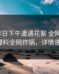 网红在昨日下午遭遇花絮 全网炸裂，51爆料全网炸锅，详情速看