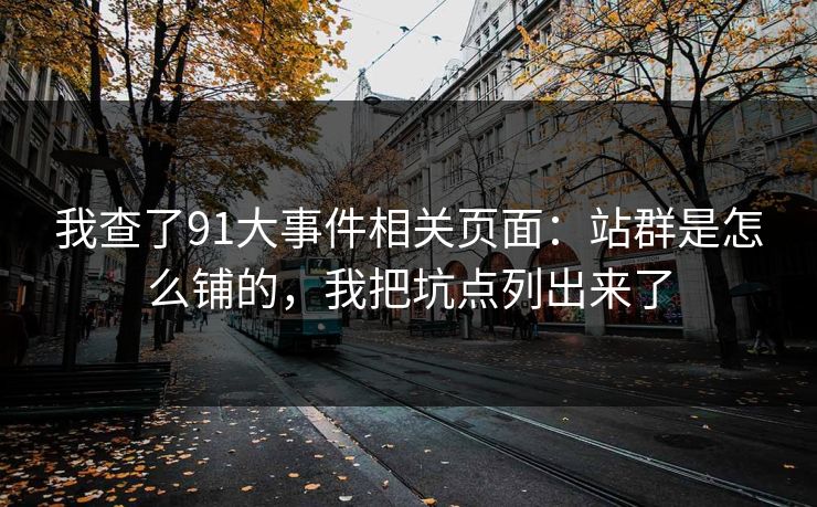 我查了91大事件相关页面：站群是怎么铺的，我把坑点列出来了