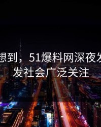 谁都没想到，51爆料网深夜发酵，引发社会广泛关注